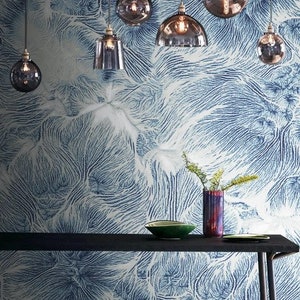 Abstract Blue Capillaries Art Wallpaper Auto Adesivo Peel and Stick Wall Decoration Scandinavian Design Rimovibile