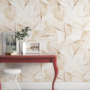 Autumn Light Leaves Yellow Wallpaper Self Adhesive Peel and Stick Wall Sticker Wall Decoration Minimalistic Scandinavian Design Removable