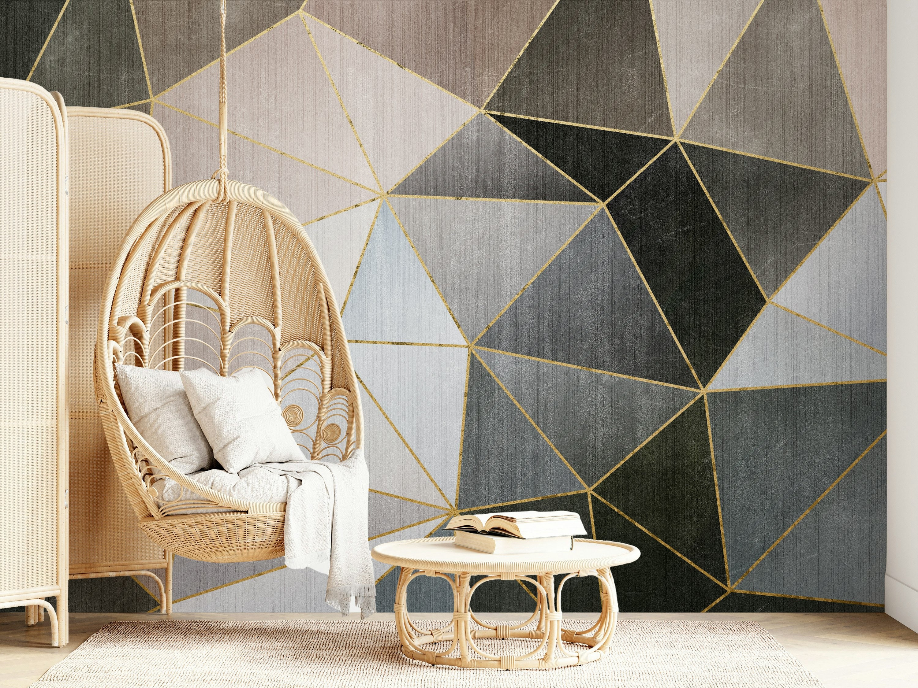 Triángulo forma geométrica diseño moderno papel pintado autoadhesivo Peel  and Stick pared mural decoración de pared diseño escandinavo extraíble -  Etsy México, image size:3000x2250