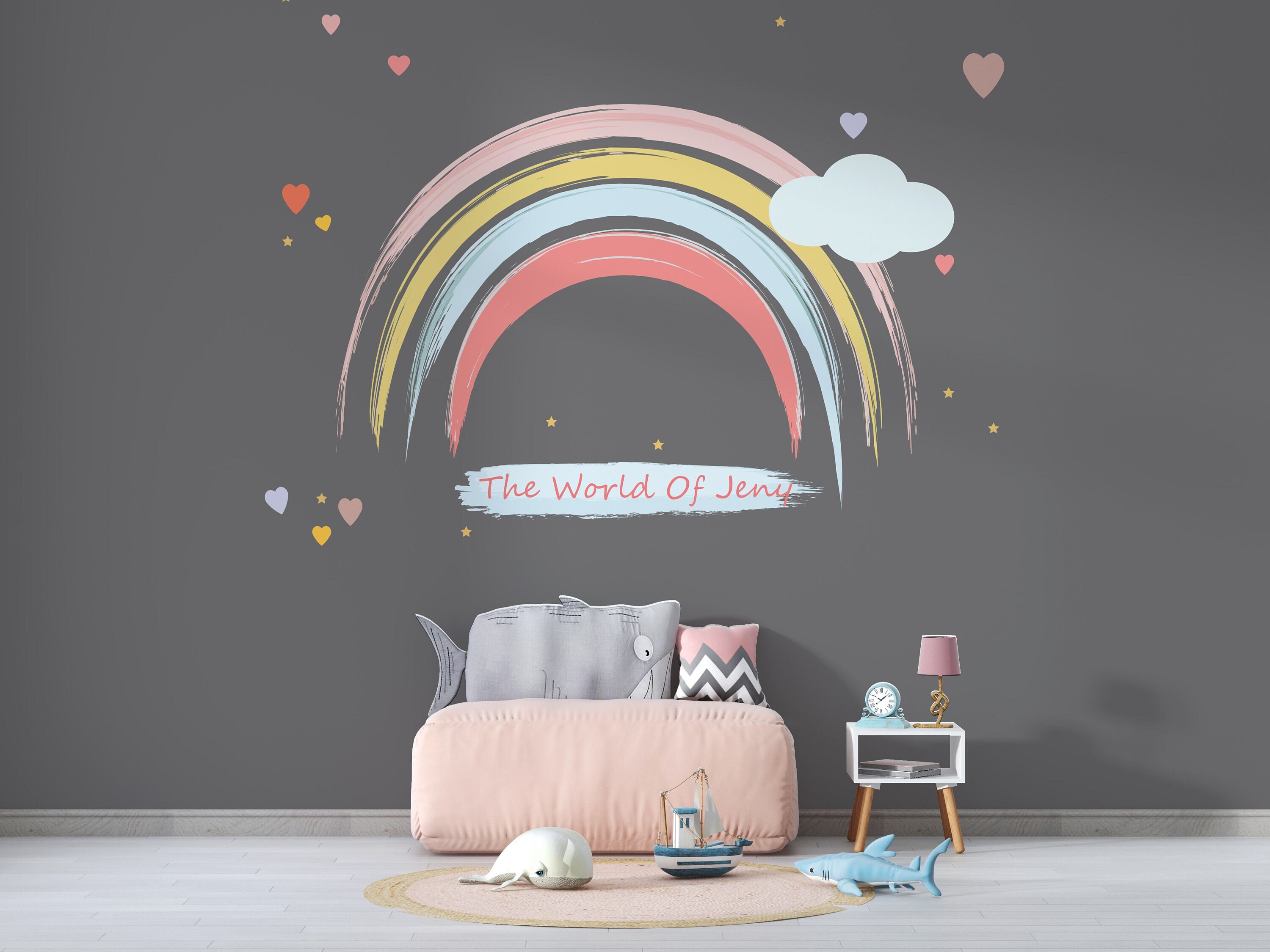 Rainbow Wallpaper Colorful Peel and Stick Wall Mural Cloud Removable - Etsy