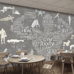 Forza Lifestyle Healt Atlethic Bodybuilders Gym Fitness Sport Wallpaper Autoadesivo Peel and Stick Wall Mural