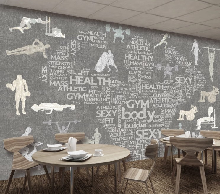 Gym Wallpaper - Etsy Gym Wallpaper - Etsy
