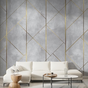 Carta da parati di lusso dal design moderno geometrico astratto, autoadesivo, adesivo da parete, decorazione da parete, scandinavo, rimovibile
