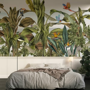 Jungle Wallpaper Tropical Peel and Stick Plant Wall Mural