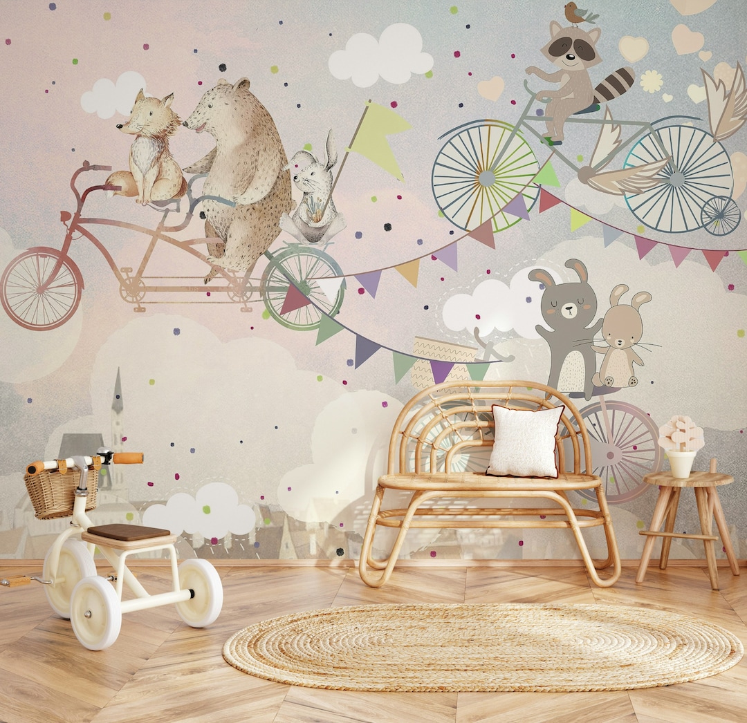 Playroom Wallpaper Kids Peel and Stick Nursery Wall Mural Removable - Etsy
