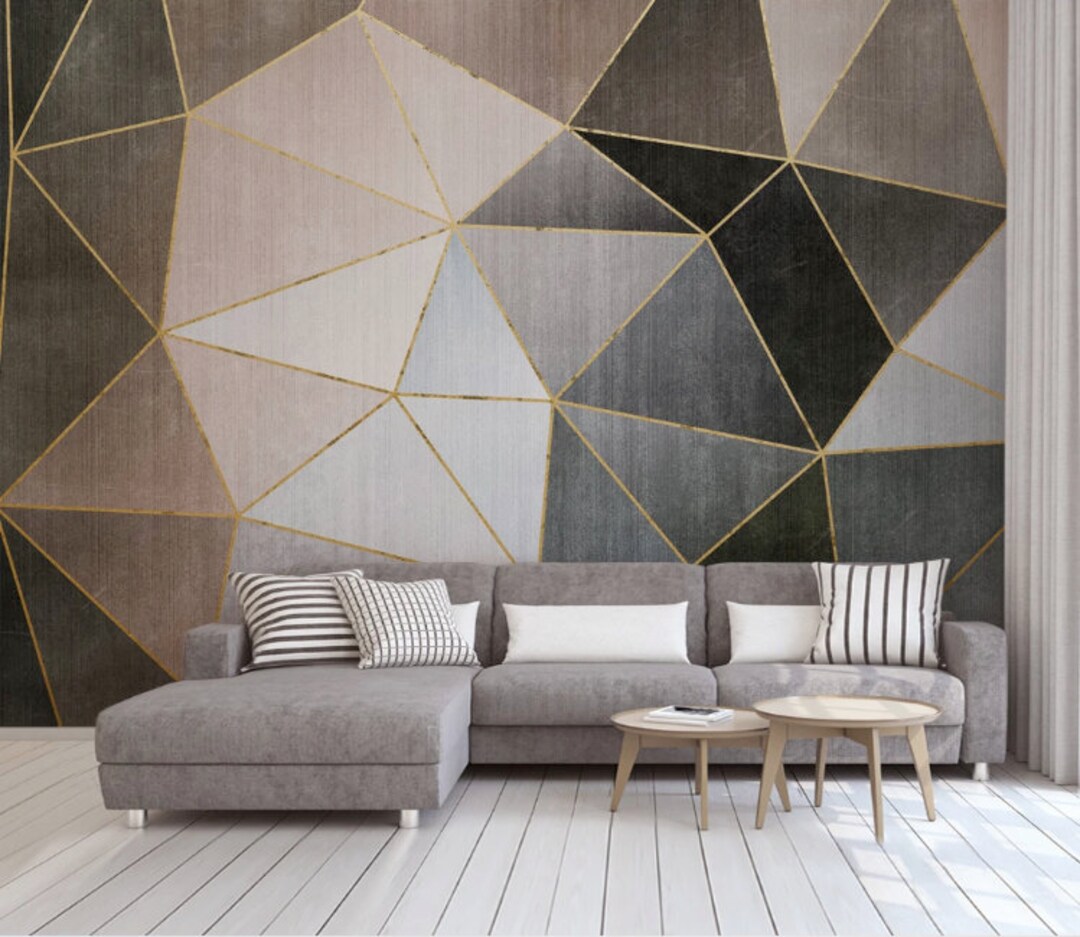 Triangle Geometric Shape Design Modern Wallpaper Self Adhesive Peel and