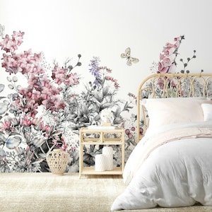 Botanical Plants Wallpaper Peel and Stick Floral Wall Mural