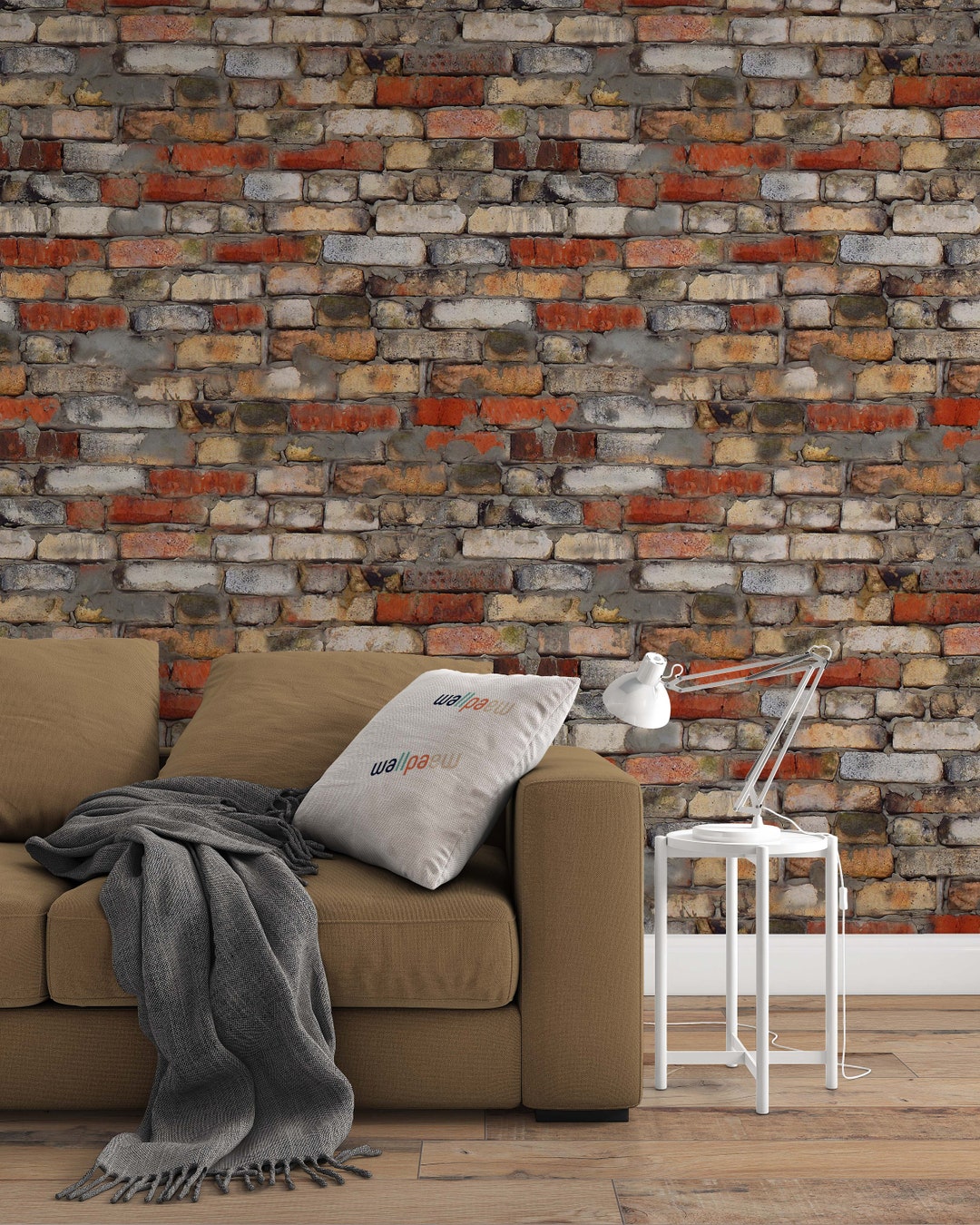 Colorful Vintage Brick Wall Wallpaper Self Adhesive Peel and Etsy