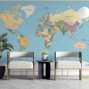 Reise Vintage Weltkarte Tapete Selbstklebend Peel and Stick Wand wanddekoration minimalistisch skandinavisches Design abnehmbar