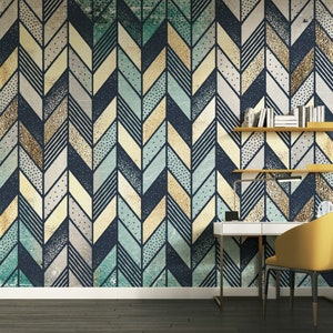Bunte Linie Rechteck Geometrische Formen Moderne Tapete Selbstklebendes Schälen und Aufkleben Wandbilder Qualitätspapier Abnehmbares