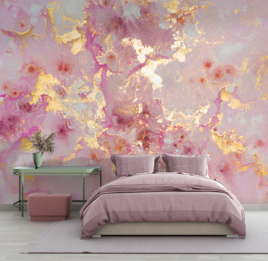  Papel autoadhesivo de color oro rosa milenario rosa grunge  ombre textura bonito fondo extraíble despegar y pegar papel pintado  decorativo pared mural pósters hogar cubierta interior película :  Herramientas y Mejoras