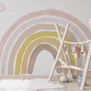Aquarell Regenbogen Wolke Tapete Kinderzimmer Kinderzimmer Selbstklebend Schälen und Aufkleben Wanddekoration Minimalistisch Skandinavisch Abnehmbarer