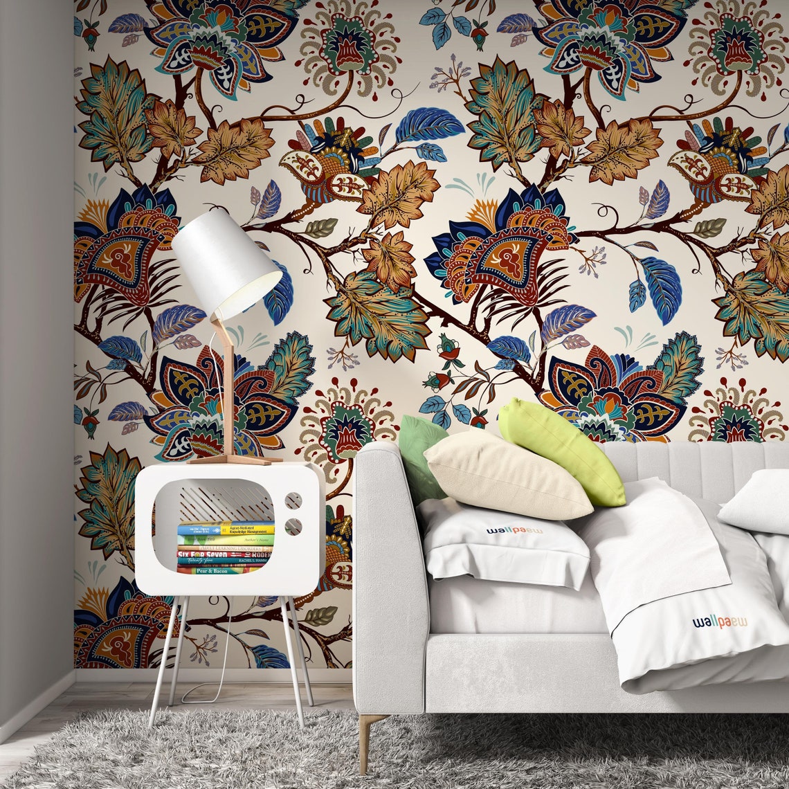 Colorful Indian Decorative Ethnic Wallpaper Self Adhesive Peel | Etsy
