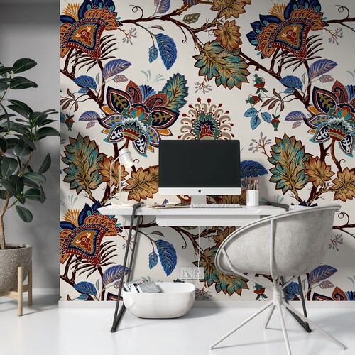 Colorful Indian Decorative Ethnic Wallpaper Self Adhesive Peel - Etsy