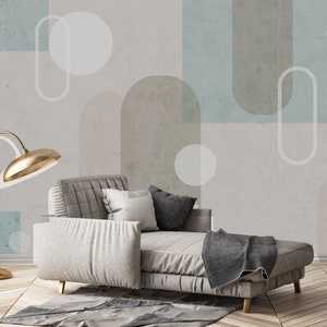 Geometric Wallpaper Shapes Peel and Stick Circle Wall Mural Removable Paper