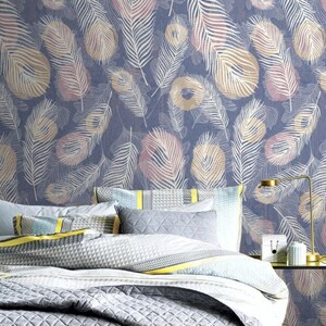 Piume colorate sullo sfondo Carta da parati autoadesiva Peel and Stick Wall Mural Wall Decoration Design scandinavo rimovibile