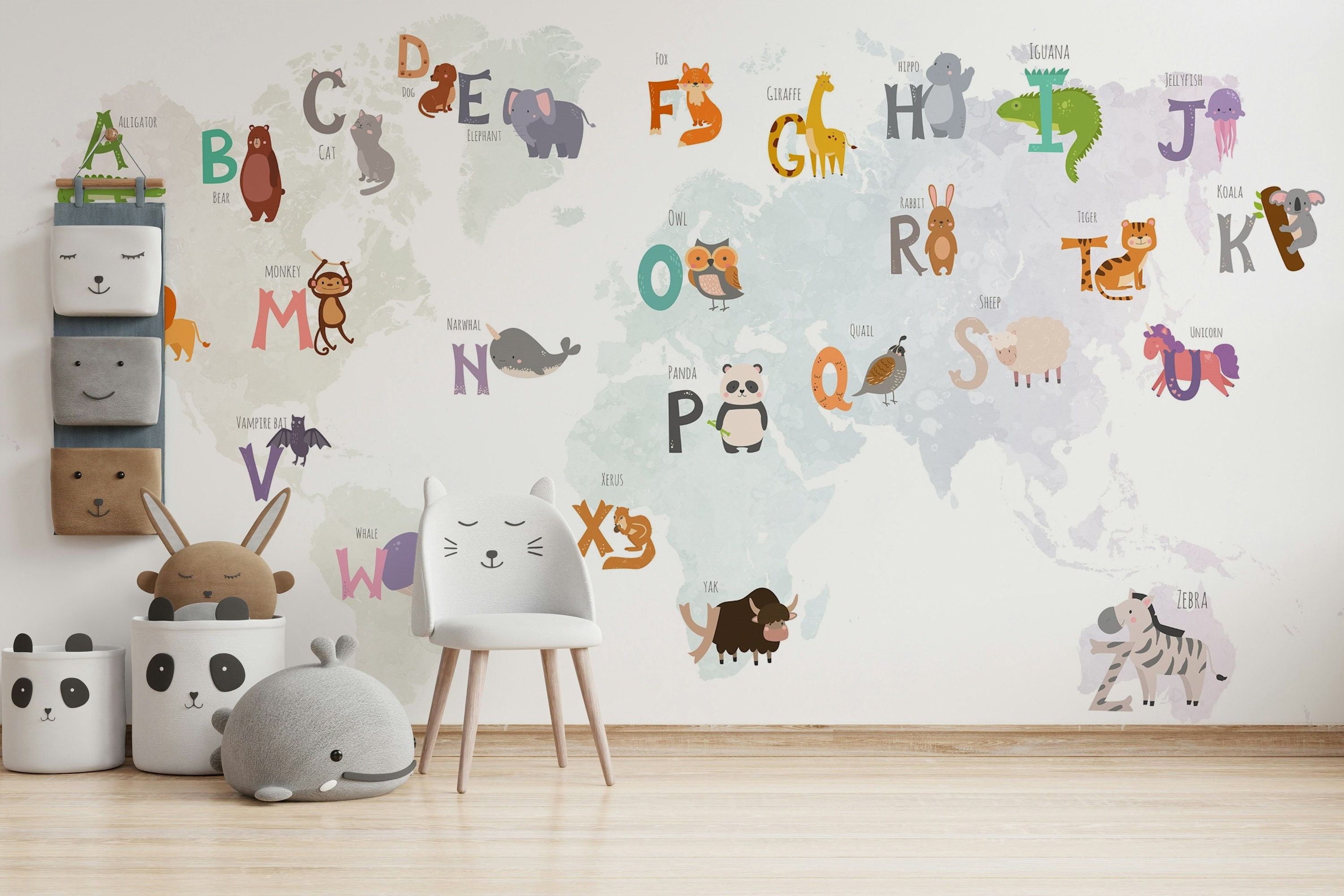 Kids Wallpaper World Map Peel and Stick Nursery Wall Mural - Etsy Australia