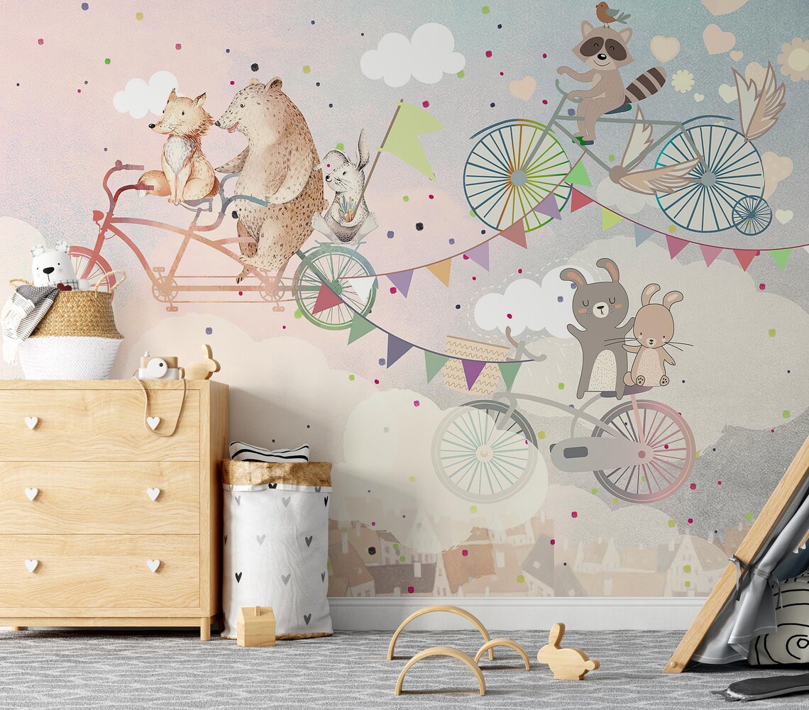 Playroom Wallpaper Kids Peel and Stick Nursery Wall Mural - Etsy