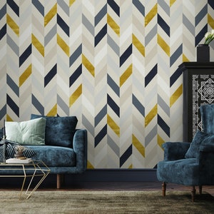 Linee geometriche colorate Forme rettangolari Carta da parati moderna Carta da parati autoadesiva stacca e incolla Decorazione murale Scandinavo Rimovibile