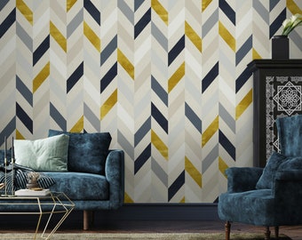 Colorful Geometric Lines Rectanges Shapes Modern Wallpaper Self Adhesive Peel and Stick Wall Murals Wall Decoration Scandinavian Removable