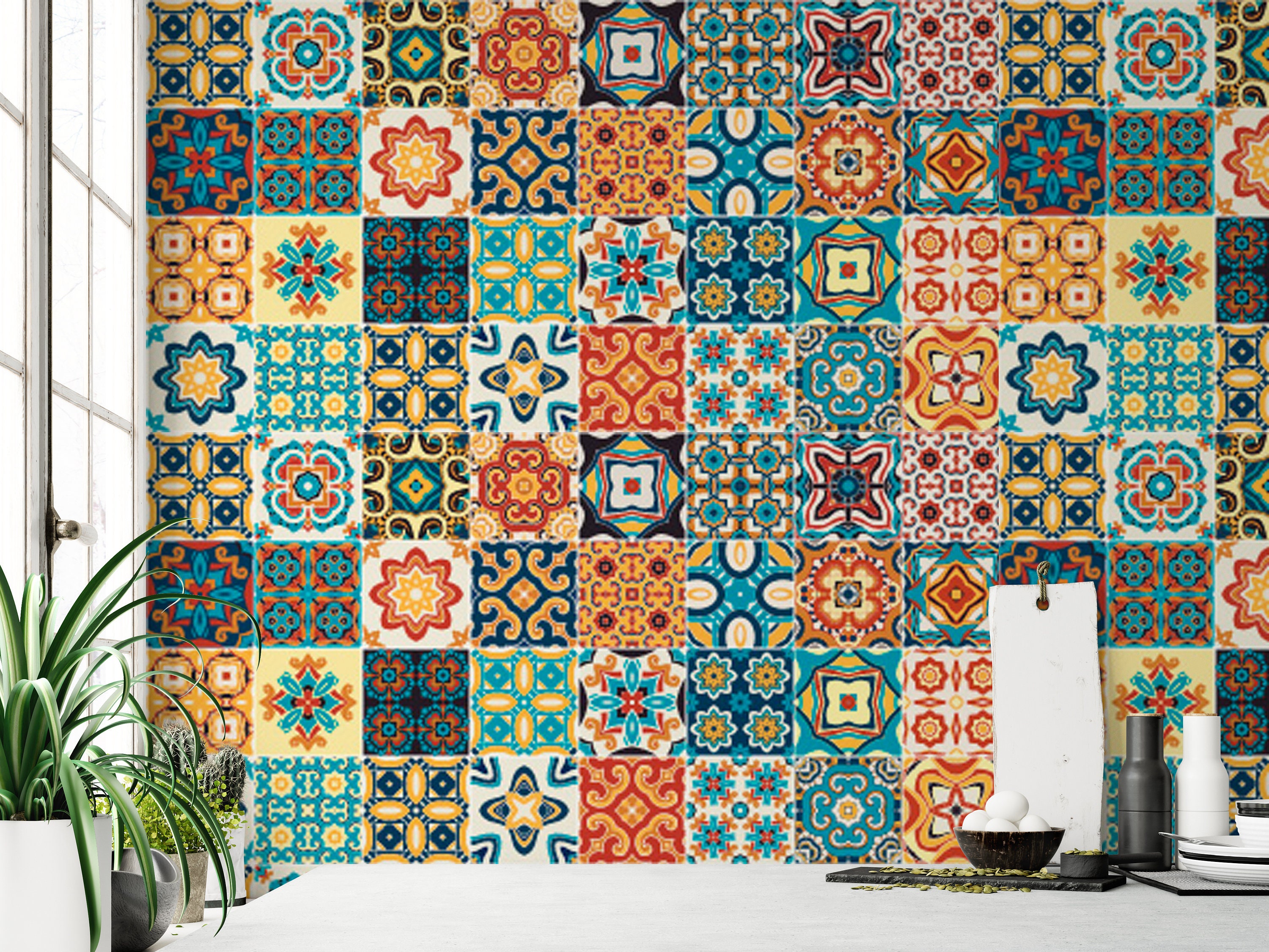 20 Adesivi Per Piastrelle Vintage Marocchini – Autoadesivi Impermeabili 15,2x15,2 Cm, Stile Vittoriano Marrone E Crema, Per Cucina, Bagno E Camino