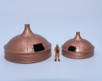Hervidor de cerveza a escala N: Diorama de cervecería de resina, tren de carga (1:160)