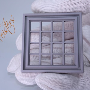 A Square Window with 16 divisions for a diorama, tabletop, craft or dollhouse
