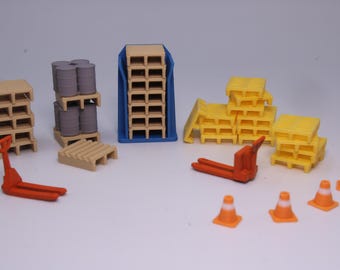 HO Scale Pallet Warehouse Accessory Set – 1:87 Resin Miniatures