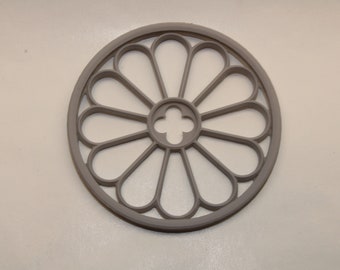 Church Rose Window Single Arch for diorama or dollhouse