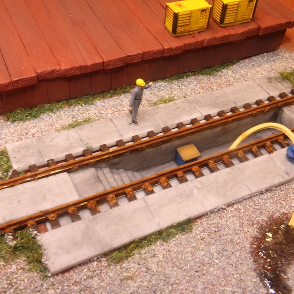 HO Scale Train Inspection Pit | Concrete Look Resin Diorama