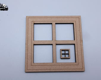 MDF Miniature Window Frames – All Scales - Dollhouse & Diorama Craft Supplies