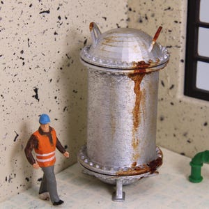Mini Pressure Vessel Model Kit for H0 1:87, O, and S Scale Industrial Dioramas | Building Kit | Scale Model Accessory for Layouts & Railroad