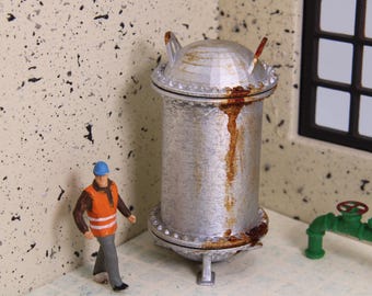 Mini Pressure Vessel Model Kit, H0 Scale Industrial Dioramas
