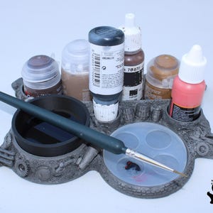 Miniature Paint Organizer – Handmade Resin Hobby Desk Workstation Setup for Miniature Painters