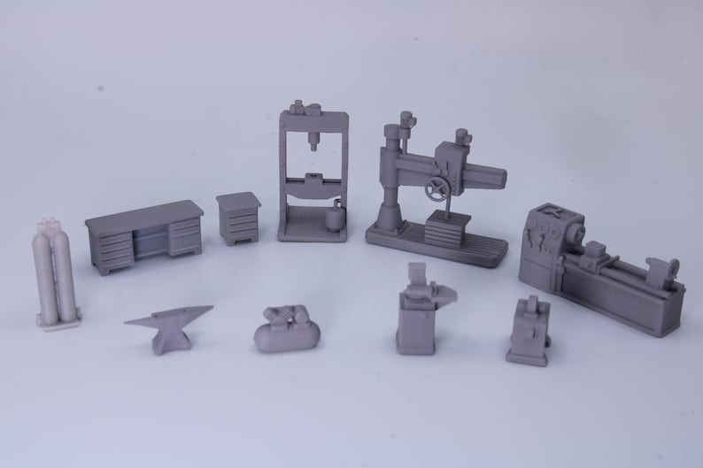 HO Scale Workshop Machines Set | 10-piece Metalworking Tools | OO Scale ...
