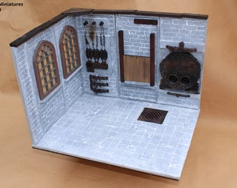 1:12 Miniature Boiler Room Diorama – for 6-Inch Action Figures – Hand Cast