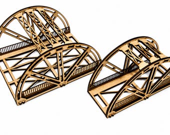 HO-schaal boogbrug – 150 mm – Enkel- of dubbelspoor – Lasergesneden bouwpakket – 1:87