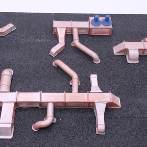 HO Scale Resin Rooftop HVAC Kit – 36-Piece Model Railroad Scenery