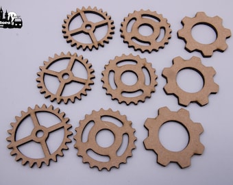 MDF Laser Cut Gears – Steampunk Cogwheel Set, 4.5cm