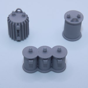 Transformadores de polos en miniatura – Juego de 5 – Modelos utilitarios de resina a escala HO 1:87/OO – Detalle para trenes o dioramas industriales