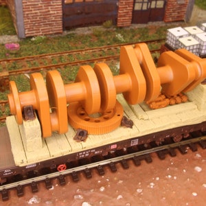HO Scale Crankshaft Resin Train Load – Painted Industrial Wagon Cargo – 1:87  – 5-Piece Kit