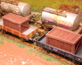 HO Scale Resin Crate Load – Unpainted Train Diorama Boxes