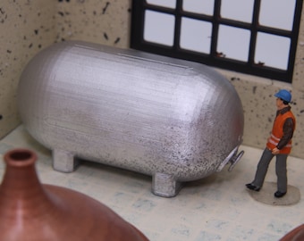 Réservoir à bière miniature en résine - Diorama industriel à l'échelle HO/OO