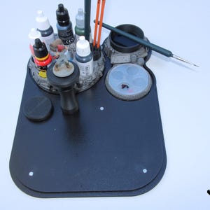 Miniature Paint Station 3 Organizer – Handmade Resin Hobby Desk Workstation Setup for Miniature Painters