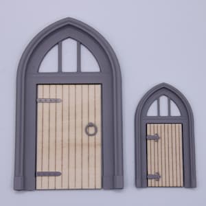 Gothic Arch with door for diorama, craft or dollhouse