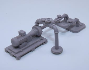 Industrial Pump with Piping Small - All Scales