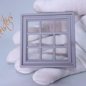 A Square Window with 9 divisions for a diorama, tabletop, craft or dollhouse