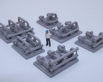 Patin de pompe industrielle en résine à l'échelle HO – Accessoire de modélisme ferroviaire non peint