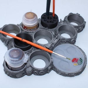 Resin Paint Organizer Module – Holds 9 Citadel Paint Pots | Handmade Miniature Painting Holder