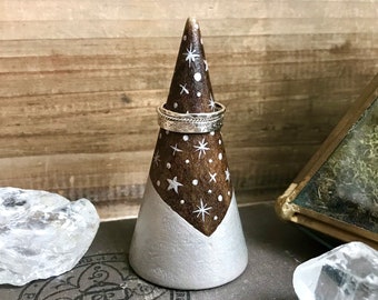 Starry Sky Wood Ring Cone